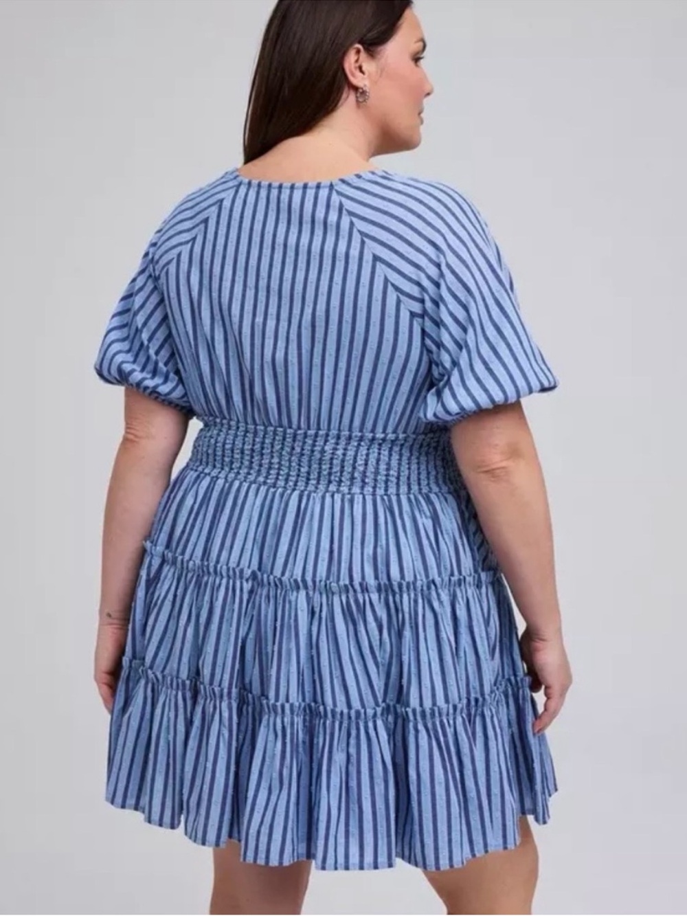 Torrid Belle Isle Stripe Peasant Mini Dress Cottagecore Coquette Feminine Boho - Picture 3 of 16